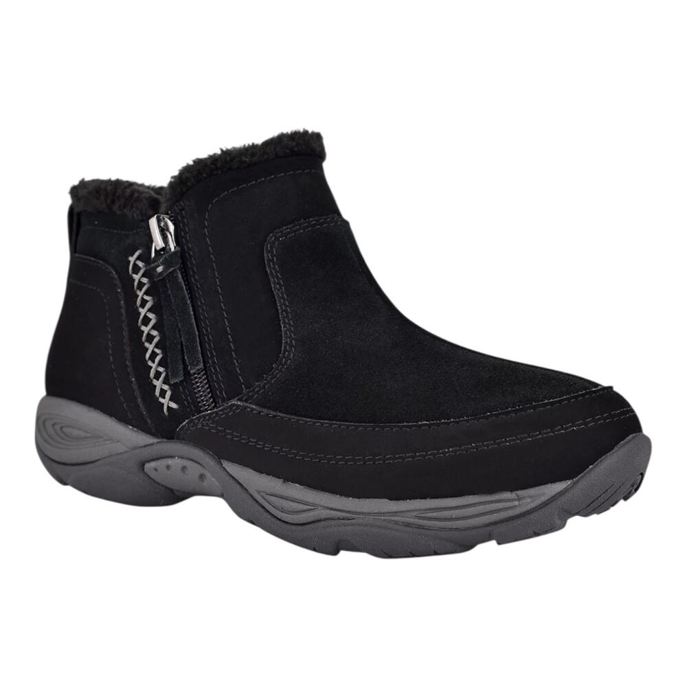 Easy Spirit Women's Epic Cold Weather Suede Side Zip Booties Black Size 7 1/2